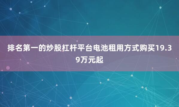 排名第一的炒股杠杆平台电池租用方式购买19.39万元起